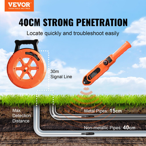 Pipe locators 100ft 30m - 100ft/30m, pvc